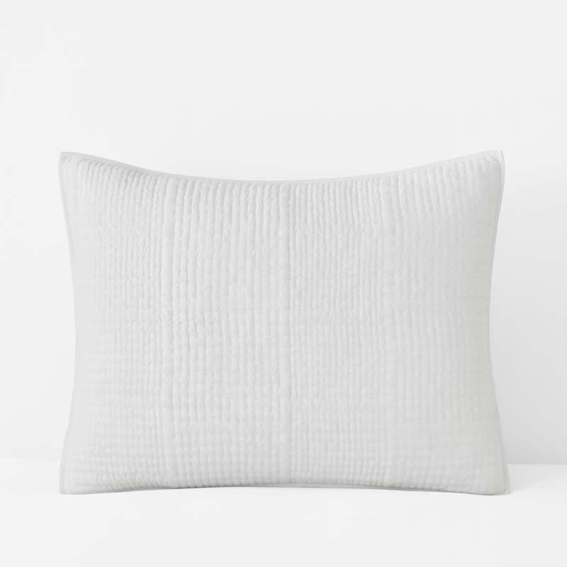 Texture Block Quilted Sham - White, Standard,White