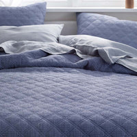 Waffle Quilted Sham - Denim Blue, Standard,Denim Blue