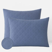 Waffle Quilted Sham - Denim Blue, Standard,Denim Blue