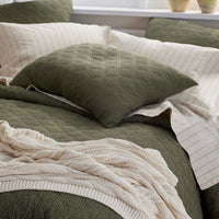 Waffle Quilted Sham - Olive, Standard,Olive