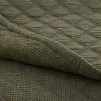 Waffle Quilted Sham - Olive, Standard,Olive