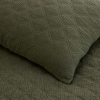 Waffle Quilted Sham - Olive, Standard,Olive