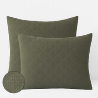 Waffle Quilted Sham - Olive, Standard,Olive