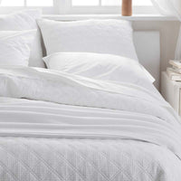 Waffle Quilted Sham - White, Standard,White