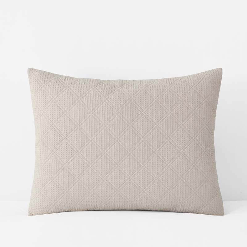 Waffle Quilted Sham - Buff, Standard,Buff
