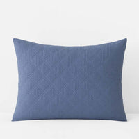 Waffle Quilted Sham - Denim Blue, Standard,Denim Blue