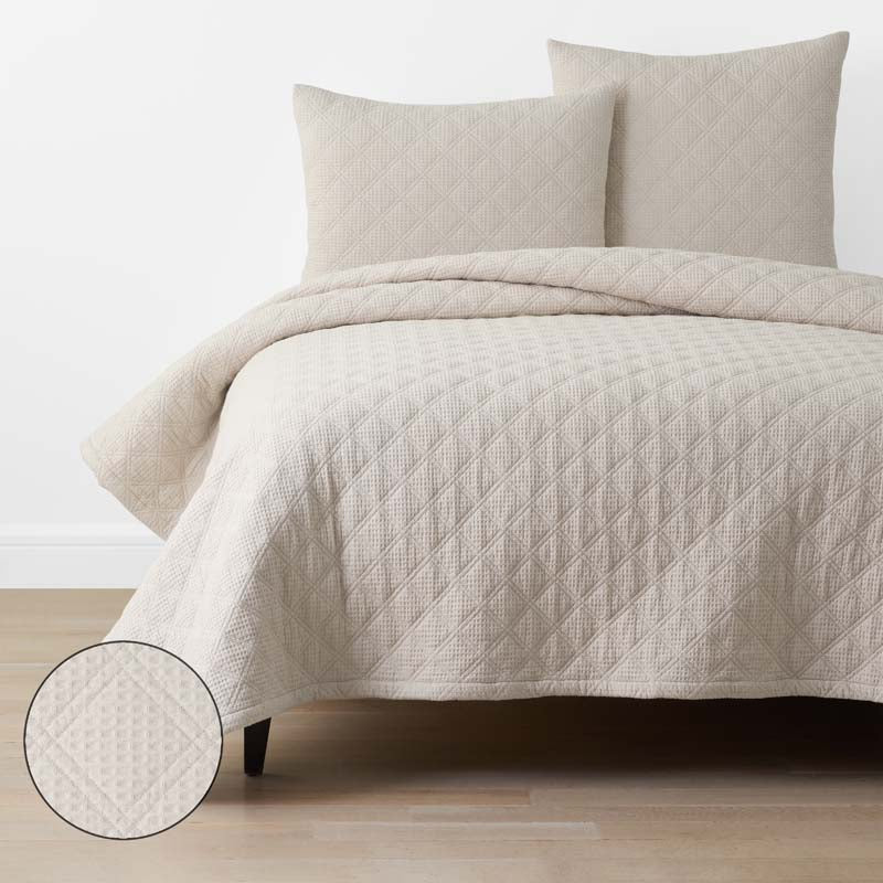 Waffle Quilt - Buff, Twin/Twin XL,Buff