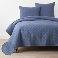 Waffle Quilt - Denim Blue, King/Cal. King,Denim Blue