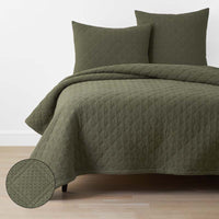 Waffle Quilt - Olive, Twin/Twin XL,Olive