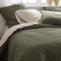 Waffle Quilt - Olive, Twin/Twin XL,Olive