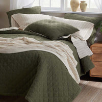 Waffle Quilt - Olive, Twin/Twin XL,Olive