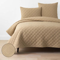 Waffle Quilt - Wheat, Twin/Twin XL,Wheat