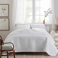 Waffle Quilt - White, Twin/Twin XL,White
