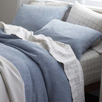 Mini Waffle Duvet Cover - Denim Blue, Twin/Twin XL,Denim Blue