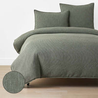 Mini Waffle Duvet Cover - Olive, Twin/Twin XL,Olive