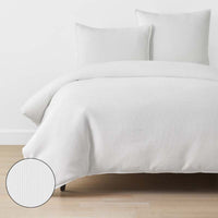 Mini Waffle Duvet Cover - White, Twin/Twin XL,White