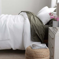 Mini Waffle Duvet Cover - White, Twin/Twin XL,White