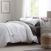 Mini Waffle Sham - White, Standard,White