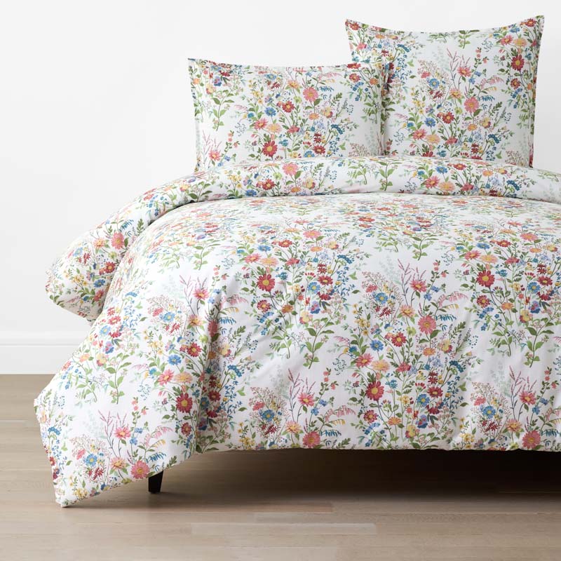 Springtime Bouquets Duvet Cover - White, Twin/Twin XL,White