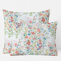 Springtime Bouquets Sham - White, Standard,White