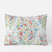 Springtime Bouquets Sham - White, Standard,White