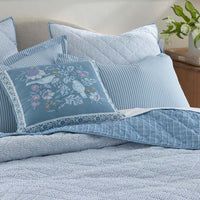 Tira Geo Reversible Quilted Sham - Blue, Standard,Blue