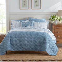 Tira Geo Reversible Quilted Sham - Blue, Standard,Blue