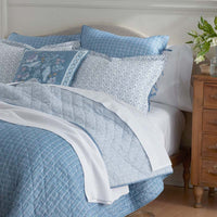 Tira Geo Reversible Quilted Sham - Blue, Standard,Blue