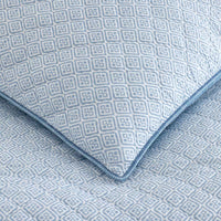 Tira Geo Reversible Quilted Sham - Blue, Standard,Blue