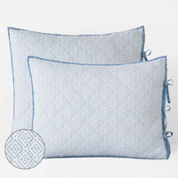 Tira Geo Reversible Quilted Sham - Blue, Standard,Blue