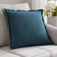 Multicolored with Flange Reversible Decorative Square Pillow Cover - Blue/Green, 20 in. x 20 in.,Blue/Green