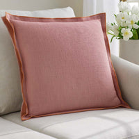 Multicolored with Flange Reversible Decorative Square Pillow Cover - Pink/Clay, 20 in. x 20 in.,Pink/Clay