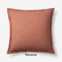 Multicolored with Flange Reversible Decorative Square Pillow Cover - Pink/Clay, 20 in. x 20 in.,Pink/Clay