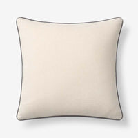Multicolored with Contrast Piping Decorative Square Pillow Cover - Gray, 20 in. x 20 in.,Gray