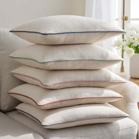 Multicolored with Contrast Piping Decorative Square Pillow Cover - Gray, 20 in. x 20 in.,Gray