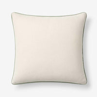 Multicolored with Contrast Piping Decorative Square Pillow Cover - Light Green, 20 in. x 20 in.,Light Green