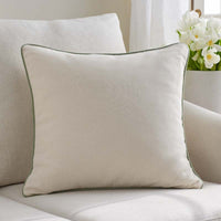 Multicolored with Contrast Piping Decorative Square Pillow Cover - Light Green, 20 in. x 20 in.,Light Green