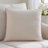 Multicolored with Contrast Piping Decorative Square Pillow Cover - Pink, 20 in. x 20 in.,Pink