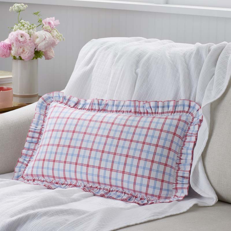 Classic Plaids Yarn-Dyed Cotton Decorative Lumbar Pillow Cover - Graph Plaid,Graph Plaid