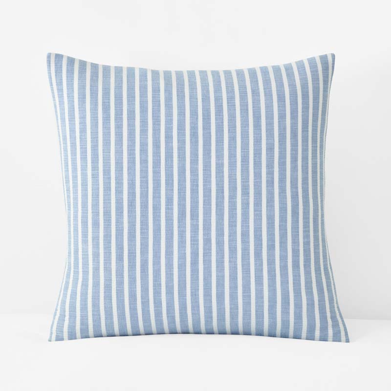 Yarn-Dyed Bengal Stripe Quilted Sham - Blue, Euro,Blue