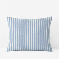 Yarn-Dyed Bengal Stripe Quilted Sham - Blue, Standard,Blue