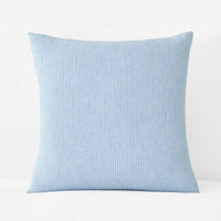 Yarn-Dyed Pencil Stripe Quilted Sham - Blue, Euro,Blue