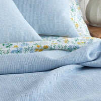 Yarn-Dyed Pencil Stripe Quilted Sham - Blue, Standard,Blue