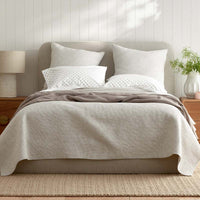 Yarn-Dyed Pencil Stripe Quilted Sham - Taupe, Standard,Taupe
