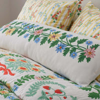 Helena Embroidered Decorative Lumbar Pillow Cover - Ivory,Ivory