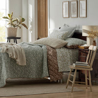 Reversible Quilted Sham - Petal and Vine, Euro,Petal & Vine
