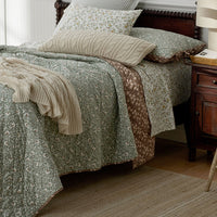 Reversible Quilted Sham - Petal and Vine, Standard,Petal & Vine