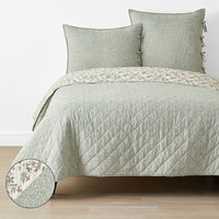 Garden Mist Reversible Quilted Sham - Beige Multi, Standard,Beige Multi