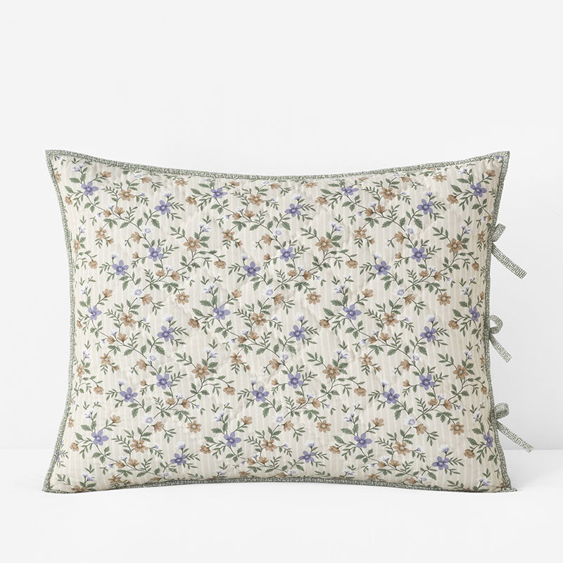Garden Mist Reversible Quilted Sham - Beige Multi, Standard,Beige Multi