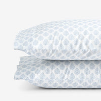 Butti Bouquet Classic Smooth Sateen Pillowcase Set - Dusty Blue, Standard,Dusty Blue